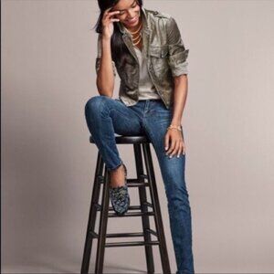 CAbi Carnaby Velvet Floral Loafers Style 6005 size 7